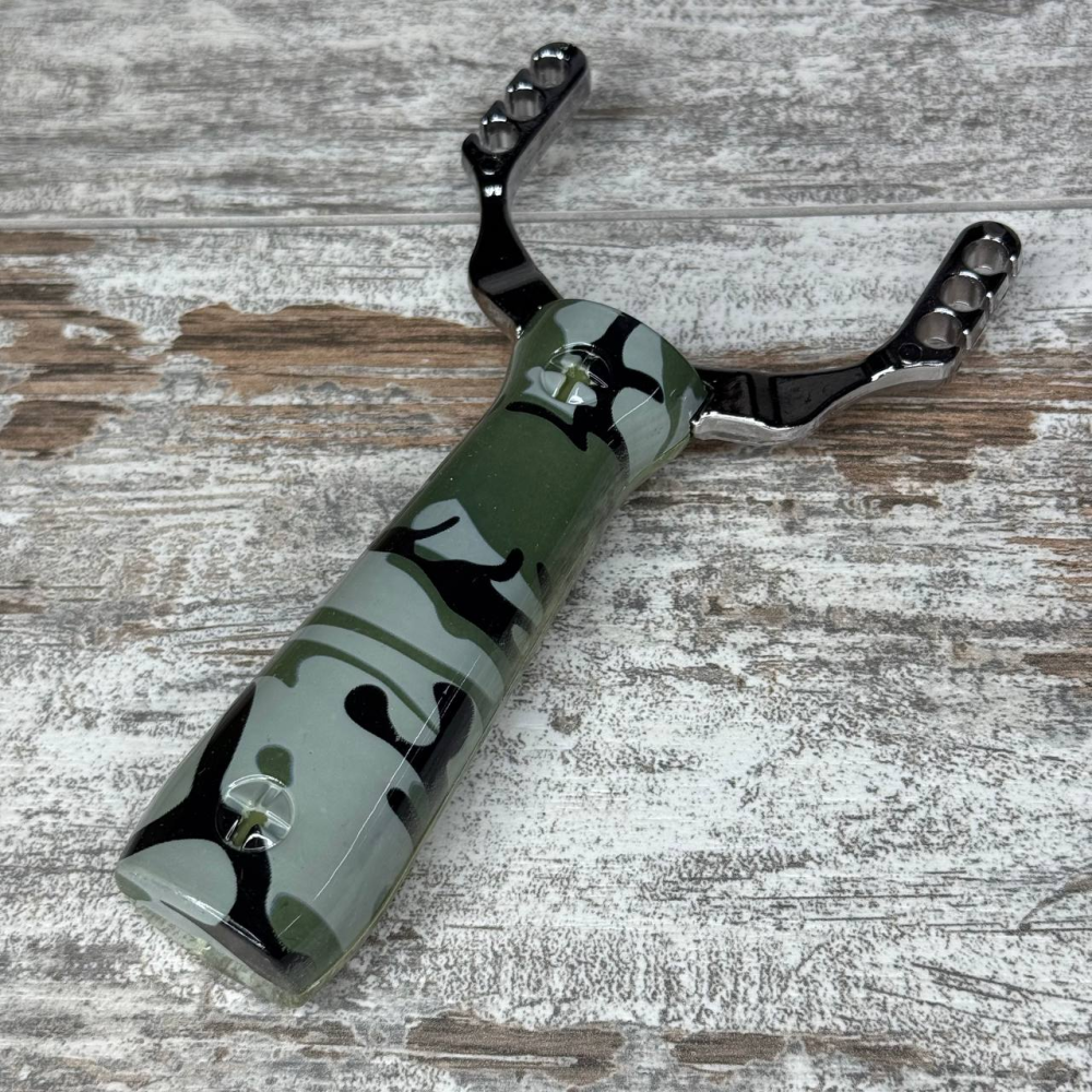 Рогатка компактна для спорту та риболовлі металева з забарвленням кольору хакі Київ - фото 4