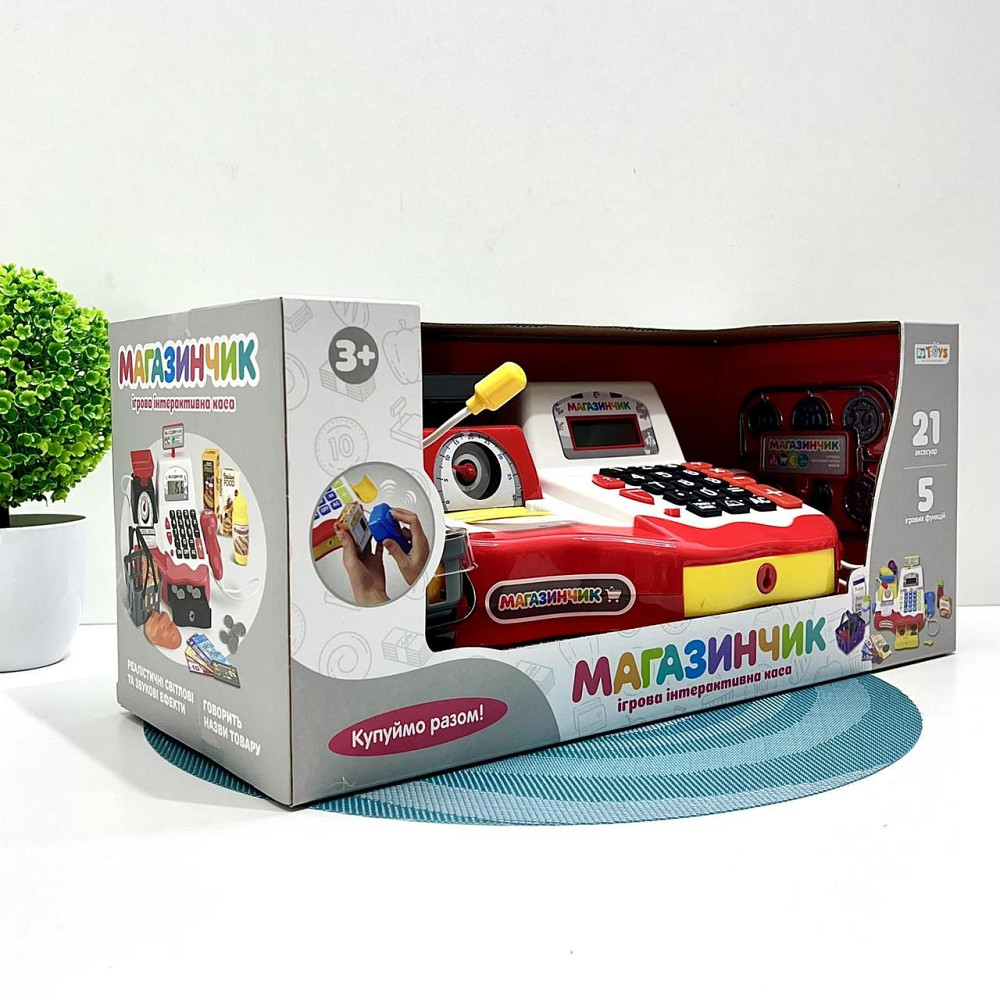 Дитячий ігровий касовий апарат Limo Toy з продуктами вагами Червоний (7162-1 UA) Чернигов - изображение 3