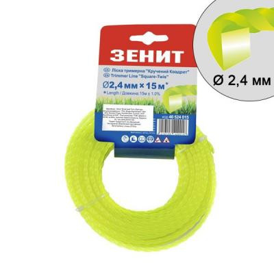 Жилка косильна Зеніт плетена &quot;Кручений квадрат&quot; 2,4 мм х 15 м (КРК-24-15-С) (40524015) Вінниця - фото 1