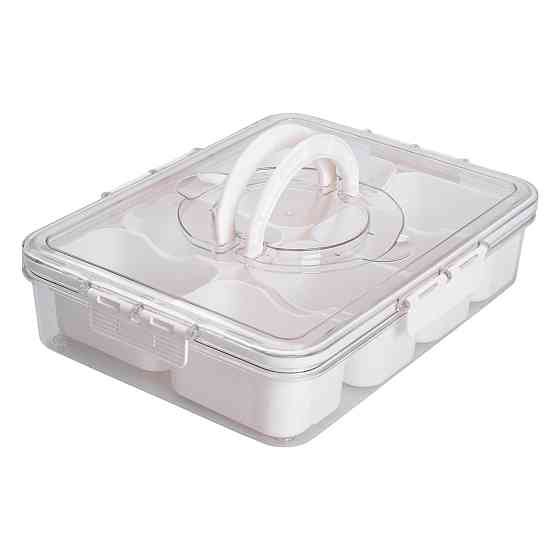 Контейнер для їжі з 8 відсіками 31х24х7 см судок для їжі пластиковий 2.5 л Білий HP-27-3 Коломия