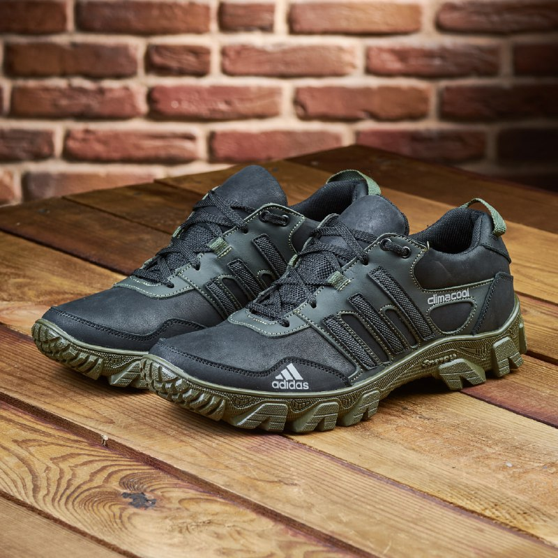 Чоловічі шкіряні кросівки Весна-осінь A 30 ч- Олива Харьков - изображение 1