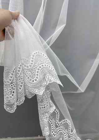 Тюль VR-Textil 1799т Грек-сетка с вышивкой и люрексом цвет Белый 300х270 см (40-655) Киев