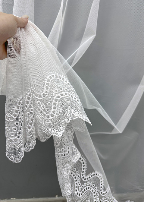 Тюль VR-Textil 1799т Грек-сітка з вишивкою та люрексом колір Білий 300х270 см (40-655) Київ - фото 4