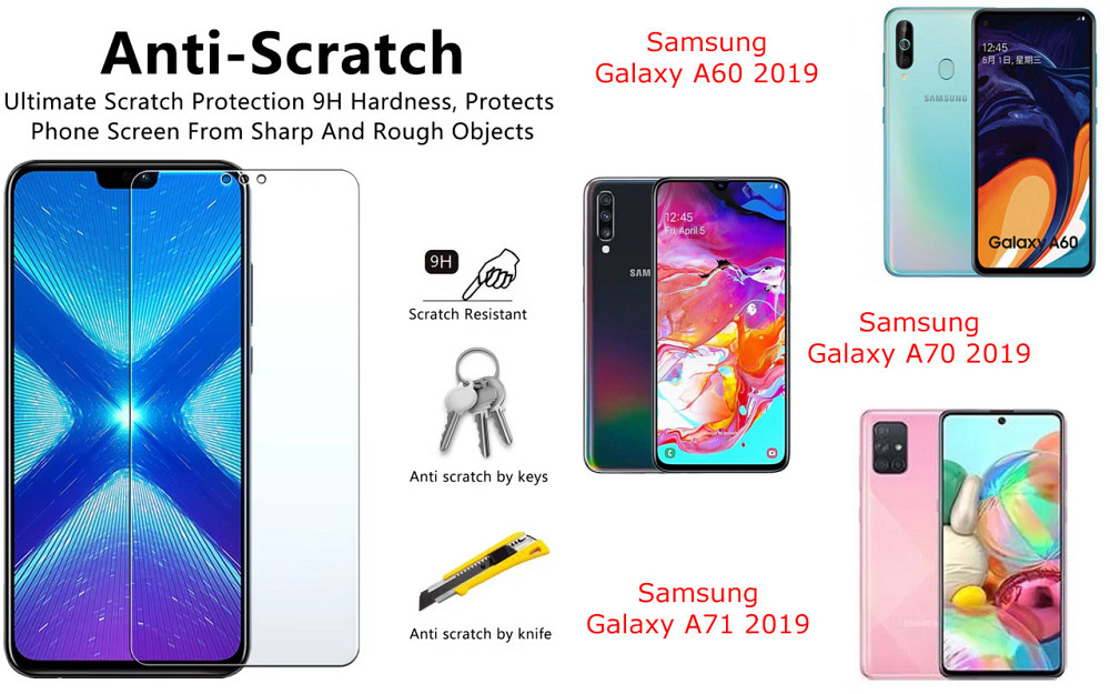 Защитное стекло NeoGlass для Samsung Galaxy A60 2019, A70 2019, A71 2019 – ультрапрозрачное и устойчивое Киев - изображение 1