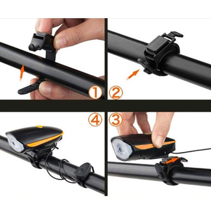 Велофара з дзвінком для велосипеда ліхтар з акумулятором micro USB і виносною кнопкою Київ - фото 2