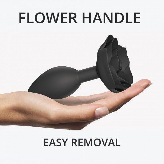 Силиконовая анальная пробка Love To Love OPEN ROSES L SIZE - BLACK ONYX Sex Aura Киев - изображение 4