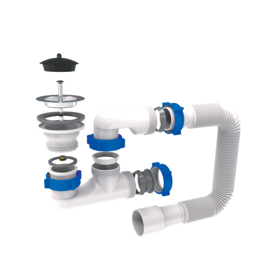 TAU Сифон для душевого поддона с гибким отводом Ø40/50мм TAU (9844620) Київ
