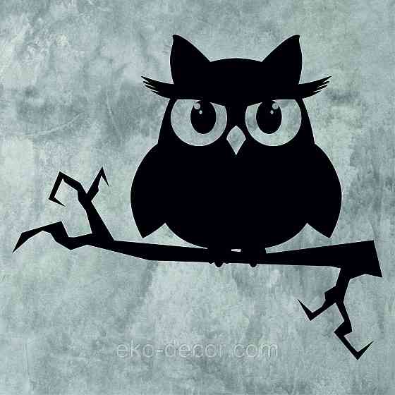 Декоративне настінне Панно  «Сова» , Декор на стіну 110*96 см., Чорний Київ