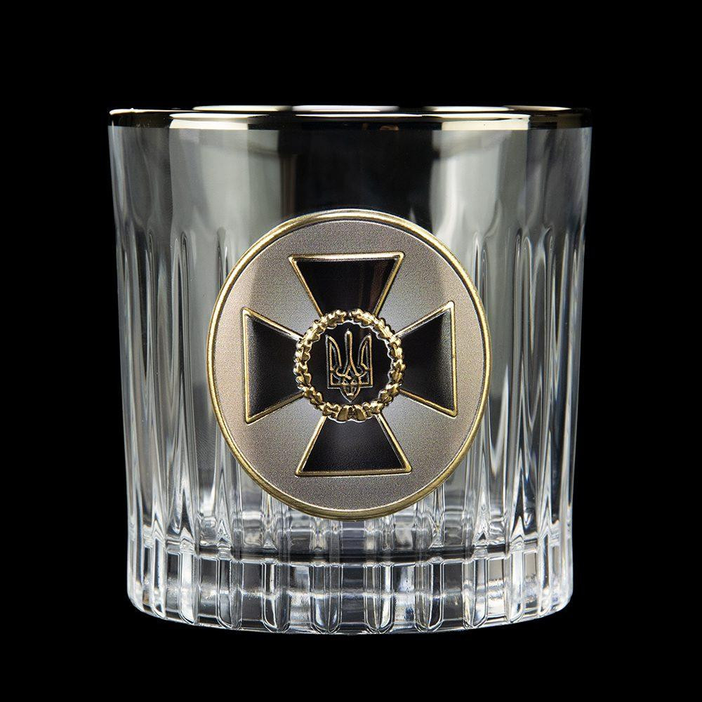 Набір для віскі “СЛУЖБА БЕЗПЕКИ” 4 келиха 360 мл, графін 750 мл, кришталь з платиною, зображення зі срібла з позолотою Рівне - фото 2