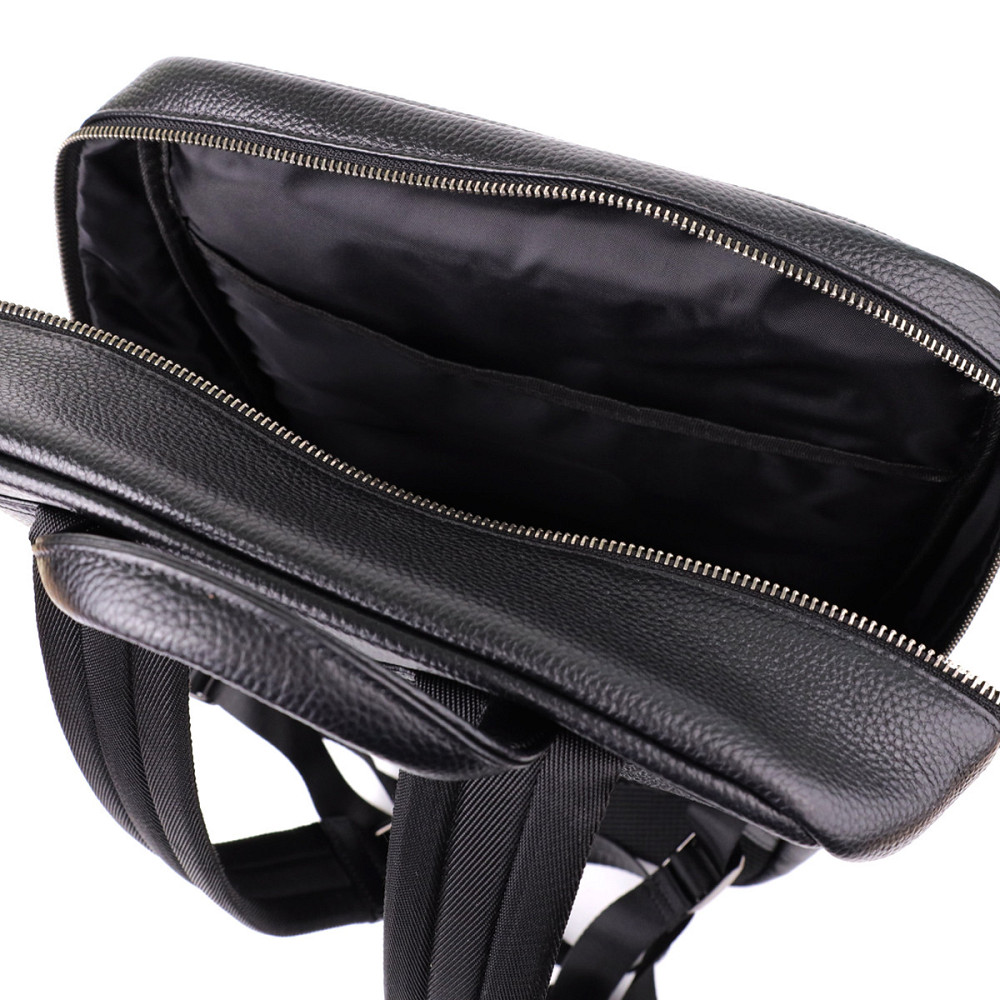 Міський рюкзак унісекс з натуральної шкіри Vintage 23046 Чорний Київ - фото 8