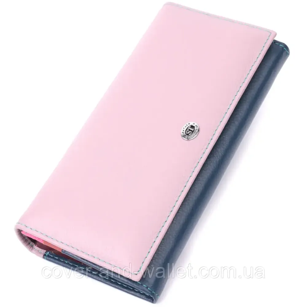 Светло-розовый женский кожаный кошелек на магнитной фиксации ST 014-1 Киев - изображение 1