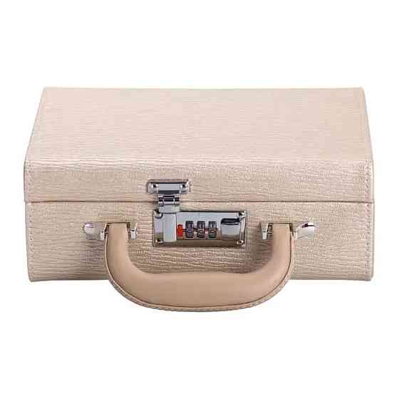 Скринька для прикрас з еко шкіри 2 яруси з кодовим замком органайзер для ювелірних виробів HP-5-24CR Коломия