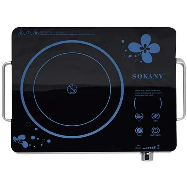 Інфрачервона плита Sokany SK-3568 Wood, 1 конфорка, 2000 Вт, сенсорне управління, компактна Одеса - фото 4