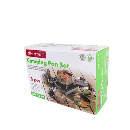Набір посуду туристичний 8 предметів нержавіюча сталь KAMILLE Житомир - изображение 5