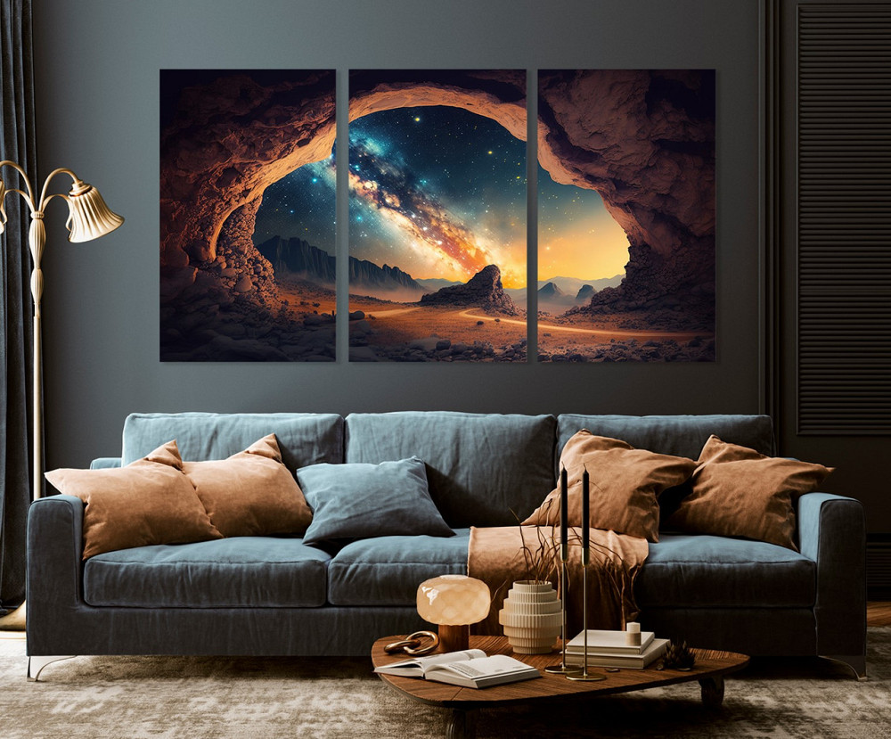 Модульная картина в гостиную / спальню  Зоряний шлях    ART-135_3A 70х130 см Киев - изображение 3