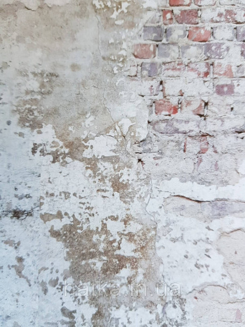 Шпалери вінілові Grandeco One roll one motif 2 A42301 панно 3д лофт під цеглу під штукатурку коричневий сірий Київ - фото 3