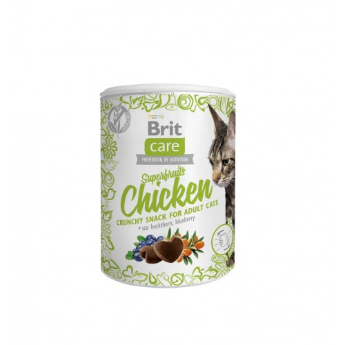 Ласощі Brit Care Superfruits Chicken д/котів з куркою обліпихою та чорницею 100 г Київ - фото 1