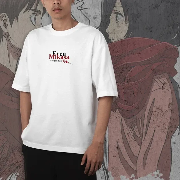 Футболка мужская с принтом Атака титанов Мікаса та Ерен Размер 48 Anime1056 Днепр - изображение 4