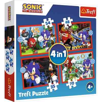 Пазл Trefl Sonic Пригоди Соніка 4 in 1 (35, 48, 54, 70) елемента (5900511346251) Вінниця