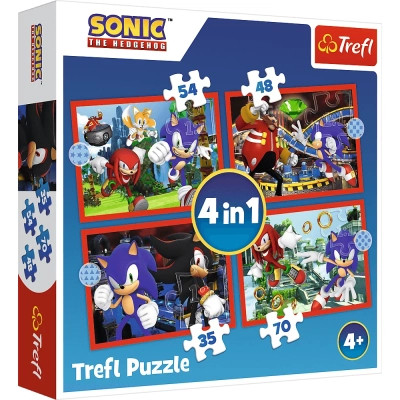 Пазл Trefl Sonic Пригоди Соніка 4 in 1 (35, 48, 54, 70) елемента (5900511346251) Вінниця - фото 1