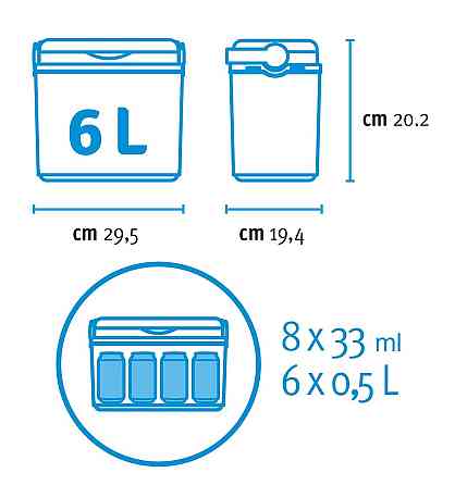 Изотермический контейнер Adriatic 6 л, серый с салатовым Киев