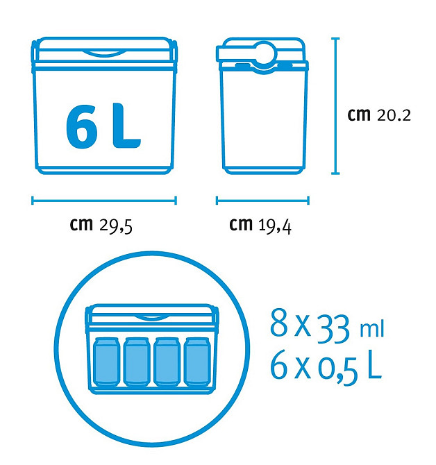 Ізотермічний контейнер Adriatic 6 л, сірий з салатовим Київ - фото 2
