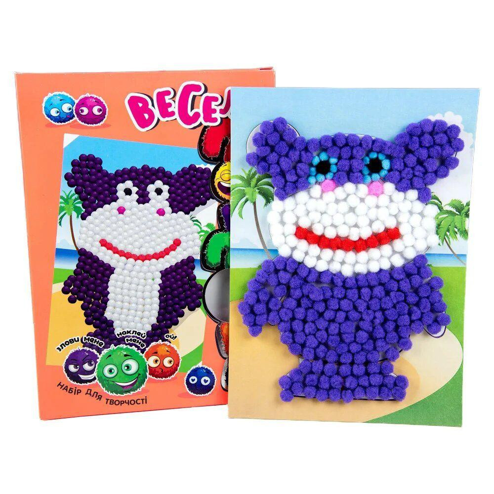 Набір для творчості 30993 "Веселі помпони - бегемот" (укр.) в кор-ці 30см-21,7см-1,4см, шт Київ - фото 1