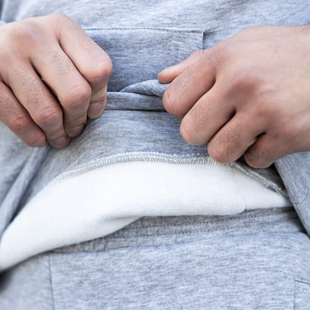 Тепле чоловіче худі на флісі з капюшоном сіре меланжеве Pobedov 007 ЗИМА Київ - фото 6