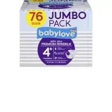 Преміум підгузники babylove 4 + максі 9-20kg, Джамбо упаковка 2x38 шт, 76 шт. (Німеччина) babylove W Львів