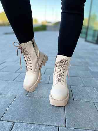 Egga Черевики жіночі EGGA бежеві натуральна шкіра висота 17см ( -118) 37р.39р.40р. Коломыя