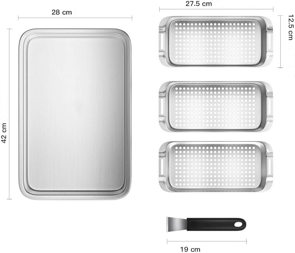 Набор противней с ручкой 5в1 нержавеющая сталь GRILLI 777119 Код: 012293 Ровно - изображение 3