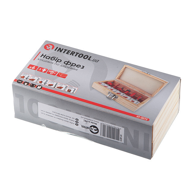 Набір фрез кінцевих по деревині, 6 шт. INTERTOOL HT-0072 Киев - изображение 7