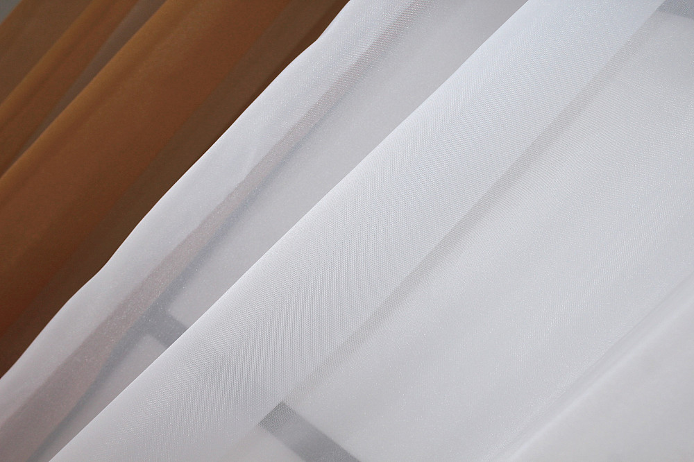 Кухонные шторы VR-Textil № 017к комбинированные с подвязками коричневый с белым 265х170 см (50-021) Киев - изображение 5