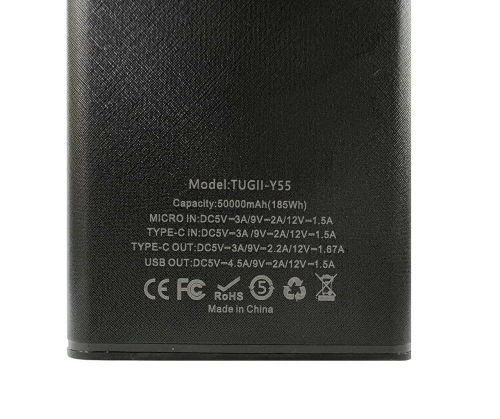 Зовнішній акумулятор Power Bank 50000mAh 22.5W TUGII Y55 швидка зарядка для смартфонів та гаджетів Одеса - фото 8