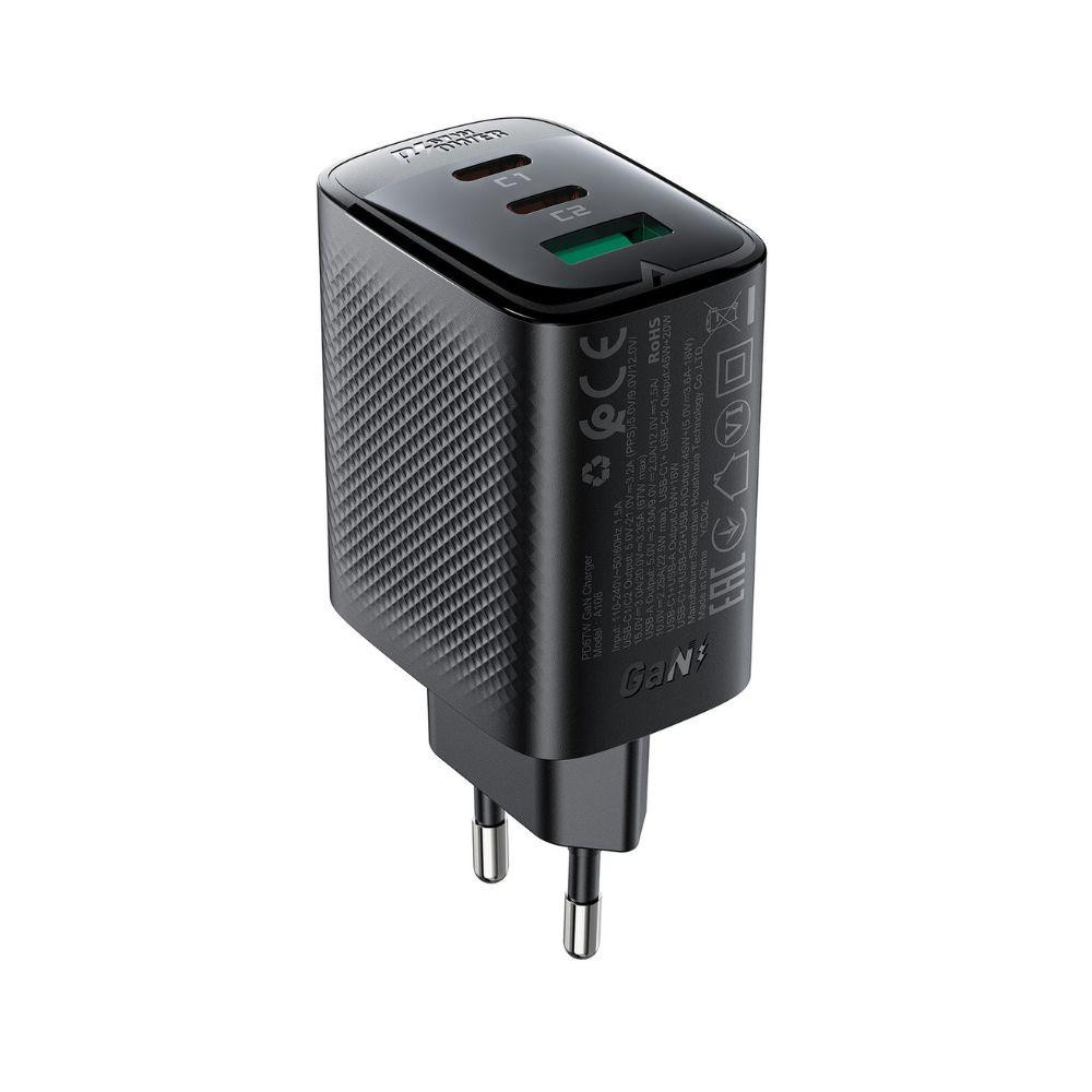 Сетевое зарядное устройство ACEFAST A108 PD67W GaN (2*USB-C+USB-A) charger Black Киев - изображение 3