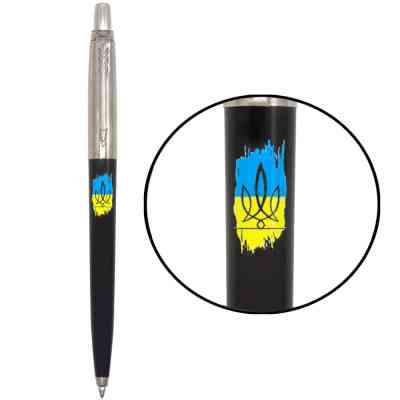 Ручка кулькова Parker JOTTER 17 Originals UKRAINE Black CT BP Тризуб фігурний на тлі прапора (15632_T1026u) Вінниця