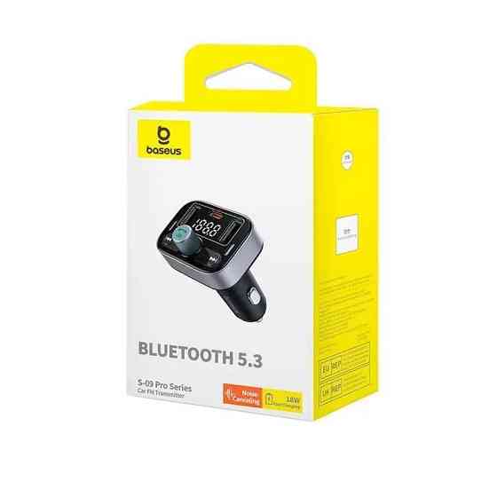 АЗП з FM-модулятором Baseus S-09 Pro Series Car FM Transmitter Cluster Black Київ