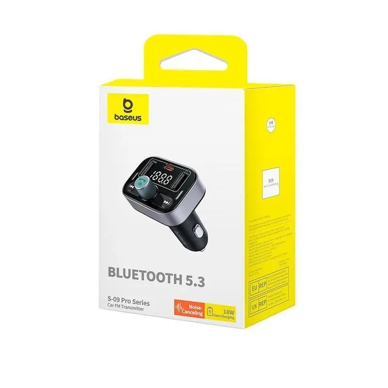 АЗП з FM-модулятором Baseus S-09 Pro Series Car FM Transmitter Cluster Black Київ - фото 5