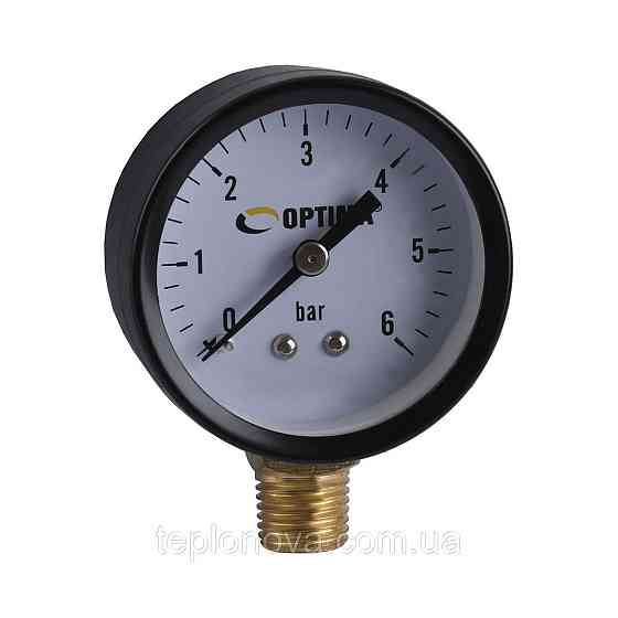 Манометр Optima 6 атм. 50 мм сталевий корпус нижнє під'єднання ( Y50 - YFC-1 ) Чернівці