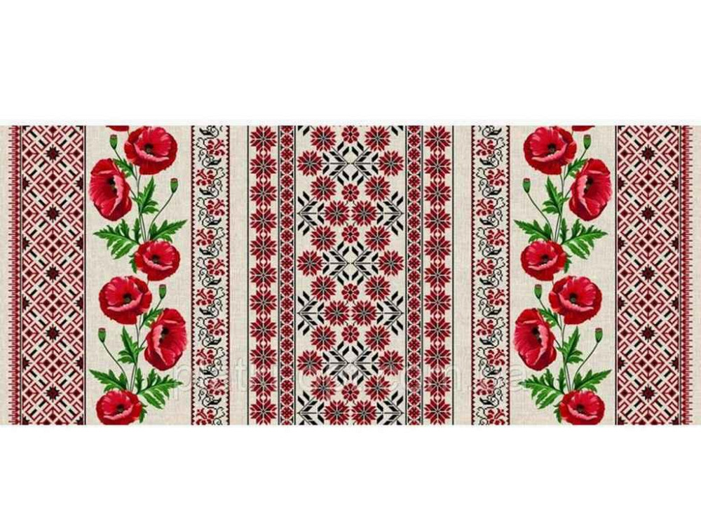 Скатертина лляна Макі 1.5м х 1.1 арт.мки11 ТМ ПЛАТКИ-ОПТ Київ - фото 1