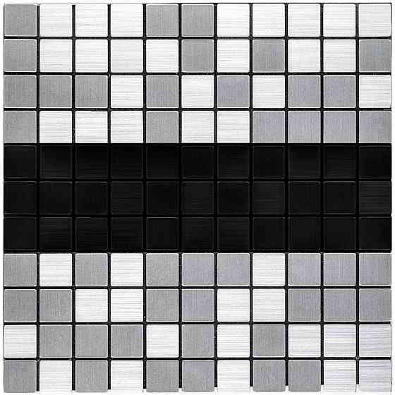 Самоклеюча алюмінієва плитка 300х300х3мм Срібна із чорним мозаїка SW-00001825 Київ