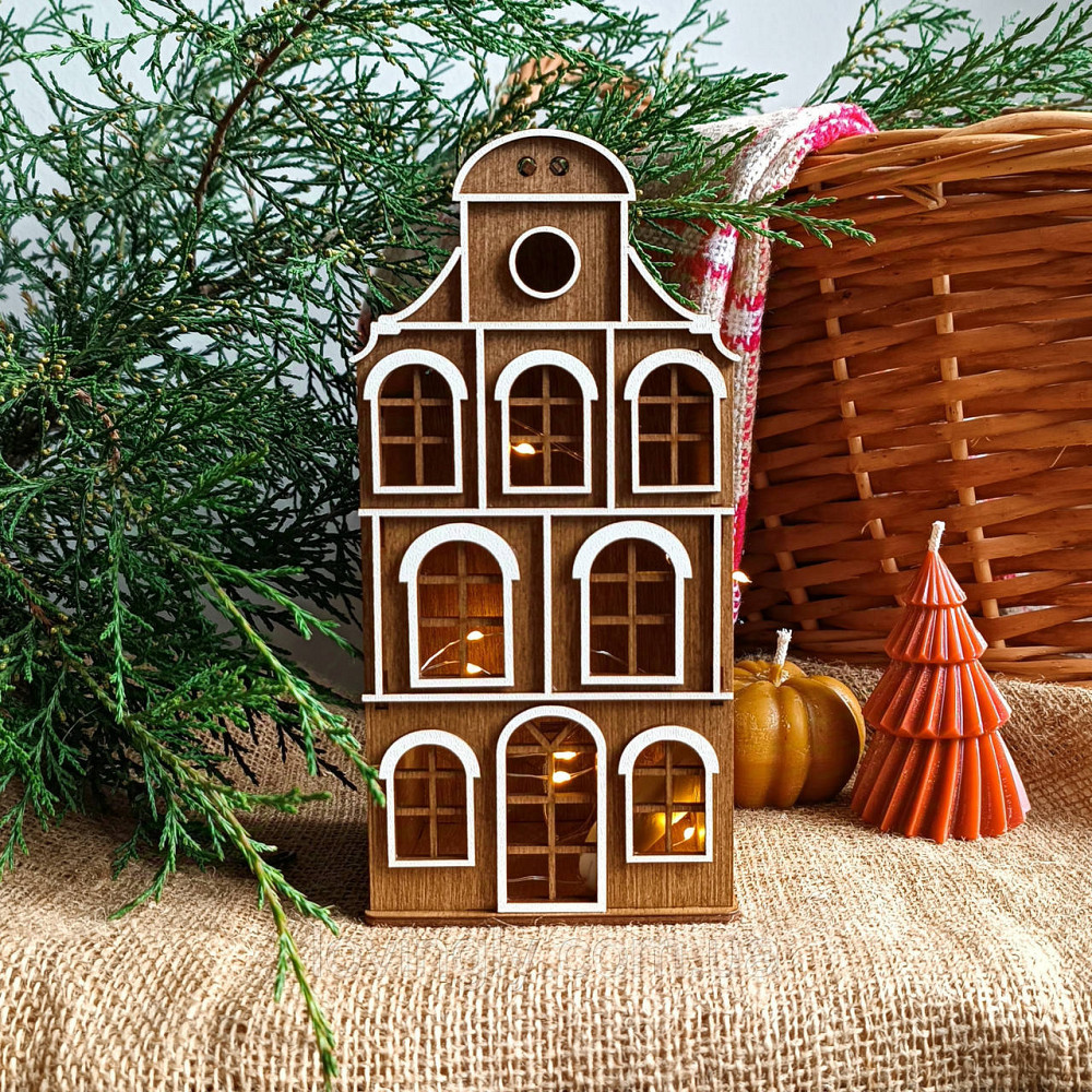 Деревянный домик-ночник 3 в 1-Скарбочка и декор ручной работы Ирпень - изображение 1