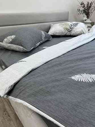 Ecotton Підковдра на блискавці Ecotton полуторний 150х215 см сатин із бавовни сірого кольору дв Коломия