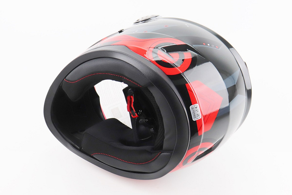 Шолом інтеграл, закритий BLD-М65 М (57-58см), ЧОРНИЙ/ЧЕРВОНО-СІРИЙ Київ - фото 2