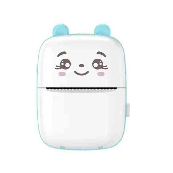 Портативний міні принтер + 1 рулон паперу AD-2213, Блакитний / Дитячий маленький принтер  / Принтер для телефону Київ