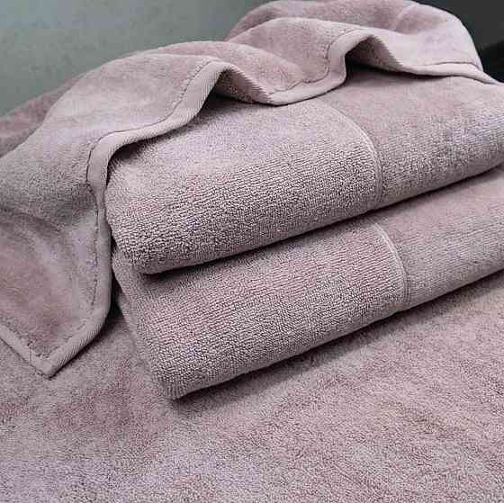 Набор полотенец велюр/махра 3шт GM Textile 50x90см, 50x90см, 70x140см Premium Milado 550г/м2 (Кремов Сумы