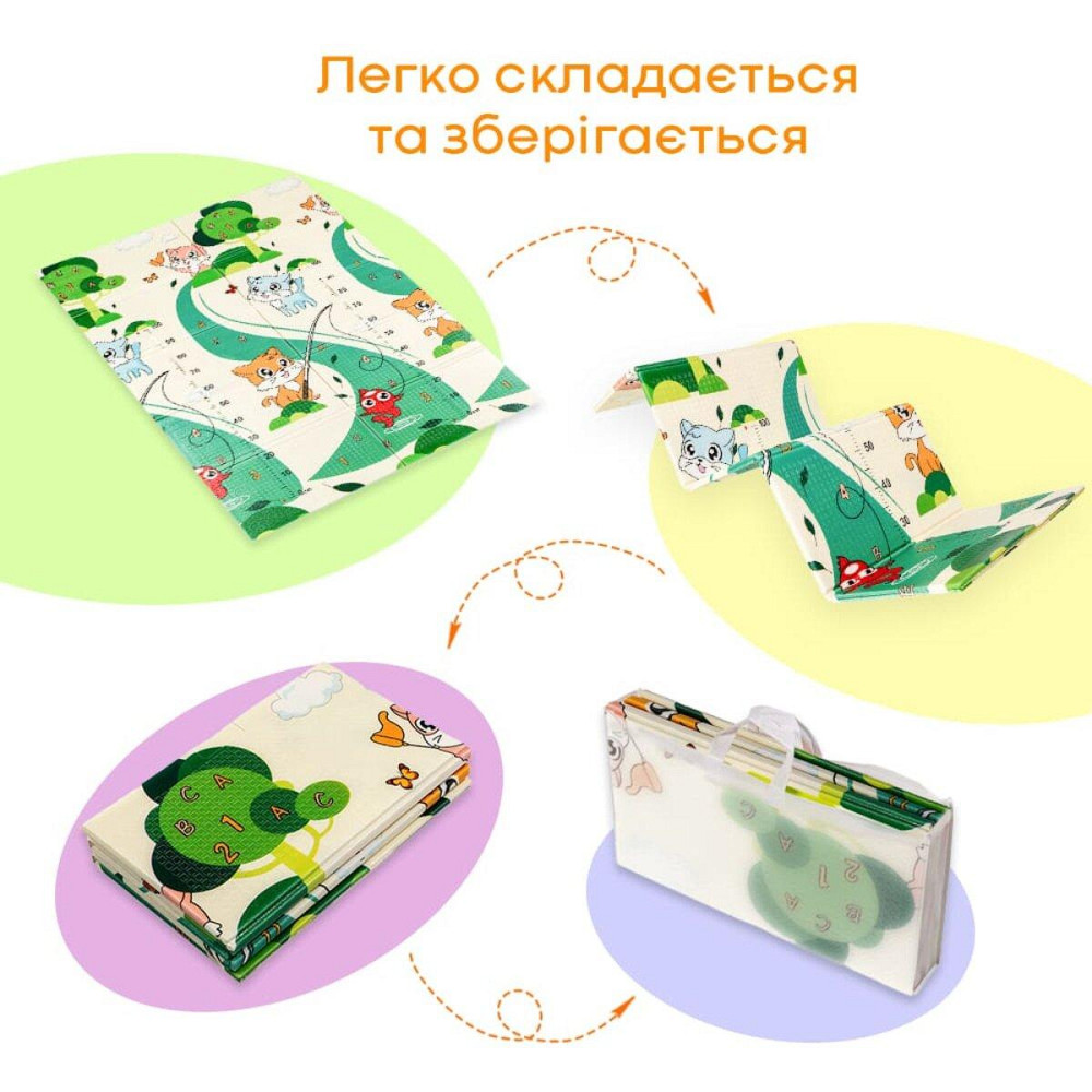 Дитячий складаний розвиваючий термокилимок 120х180х0,8см "Кошенята на риболовлі | Цуценята" (275) SW-00001318 Київ - фото 6