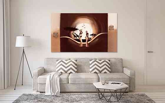 Картина холст в гостиную / спальню  Африканський колорит   MLP_167 80х160см Киев