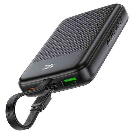 Зовнішній акумулятор ACEFAST M13 PD22.5W power bank with cable 10000mAh Black Київ