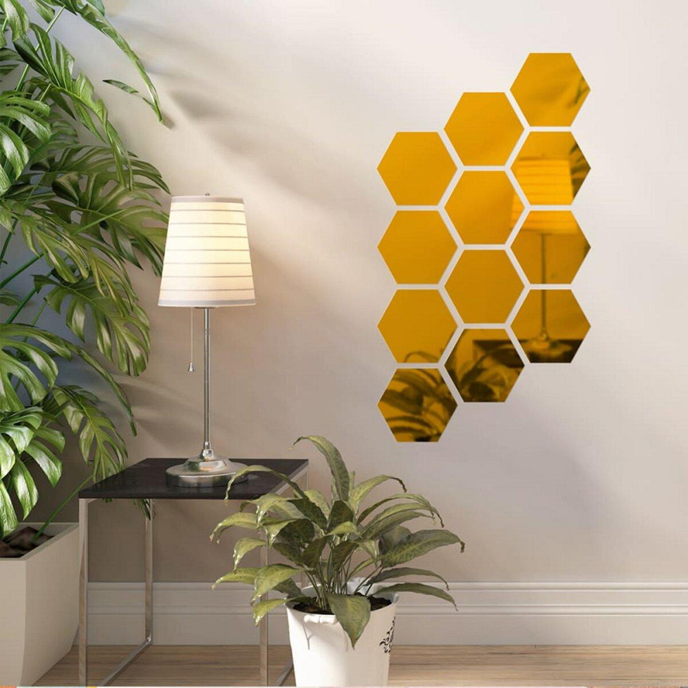 Зеркальный декор акриловый самоклеющийся 125*105мм золото, 12шт (D) SW-00002517 Днепр - изображение 6